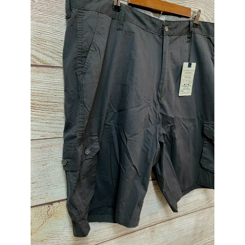 Alexander Julian Cargo Shorts Big Mens Size 46 Grey Thin Lightweight Shorts New